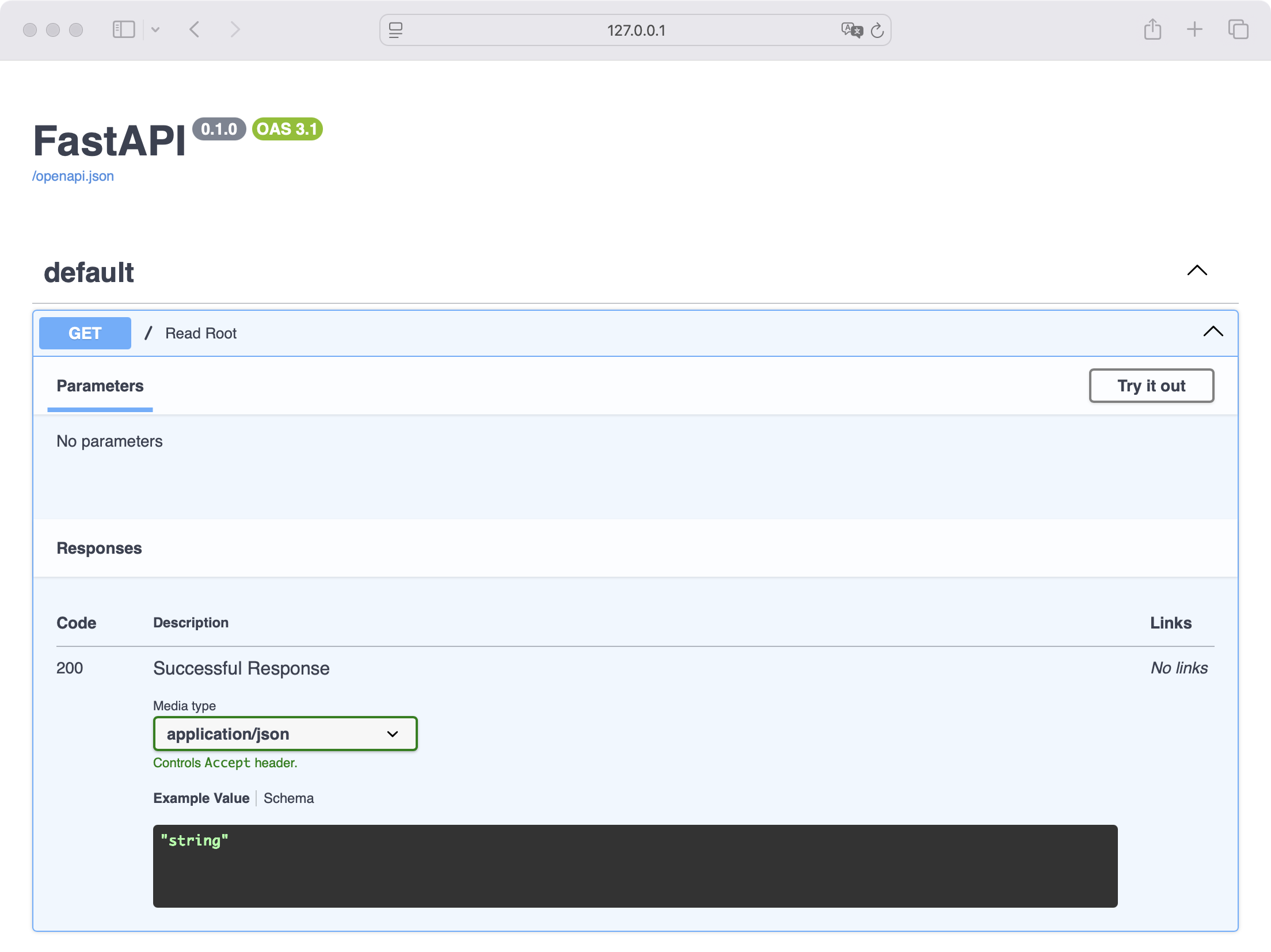 Documentación interactiva de FastAPI con Swagger UI
