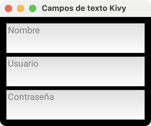 Campos de texto en Kivy