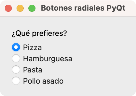 Botones radiales en PyQt