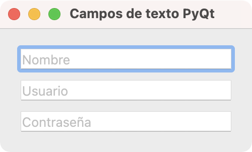 Campos de texto en PyQt