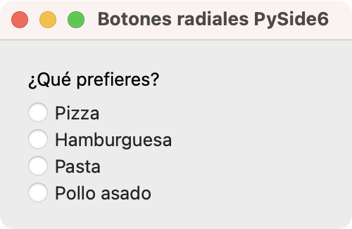 Botones radiales en PySide6