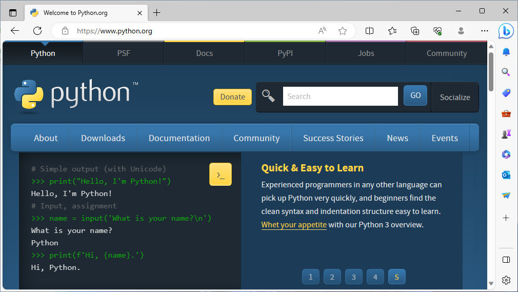 Sitio oficial de Python